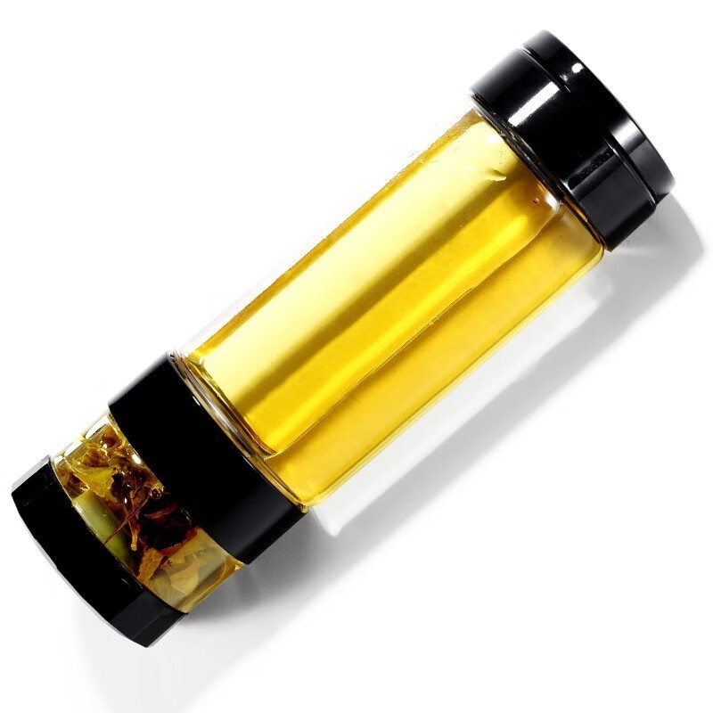 苗苗红 茶水分离双层玻璃多功能泡茶杯男士带盖过滤水杯送老师礼物 YJ B88 一层玻璃杯身 7XL