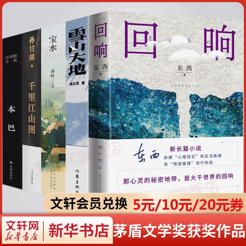 第十一届茅盾文学奖获奖作品全套5册 雪山大地杨志军小说+宝水 乔叶小说+本巴刘亮程小说+千里江山图 孙甘露+回响小说 东西作品