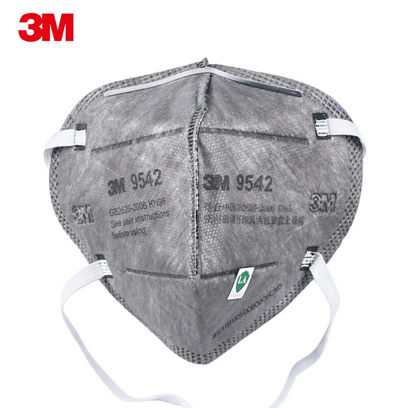 3m 口罩9542 防雾霾pm2.5活性炭防尘kn95 头戴款独立包装25个/盒