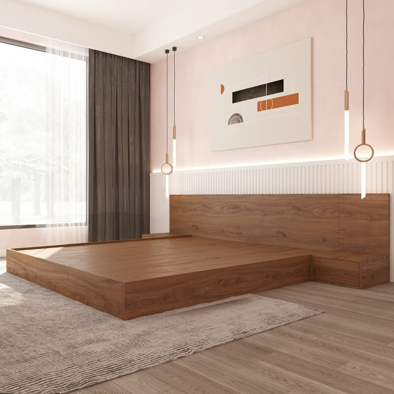 菲迪拉主卧落地床1.5米单人拼接地台床榻榻米落地矮床板式双人床1.