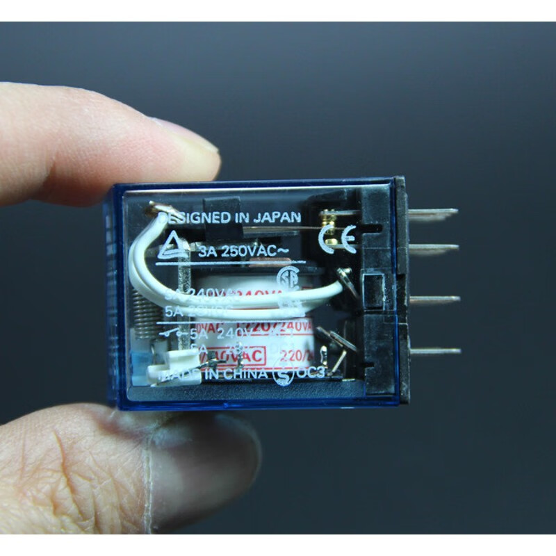 小型电磁中间继电器my4n-j交流带灯14脚dc24v dc24v