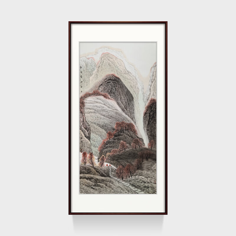 水墨山水画客厅装饰画手绘国画玄关画竖版名家字画真迹 《怀真抱素》