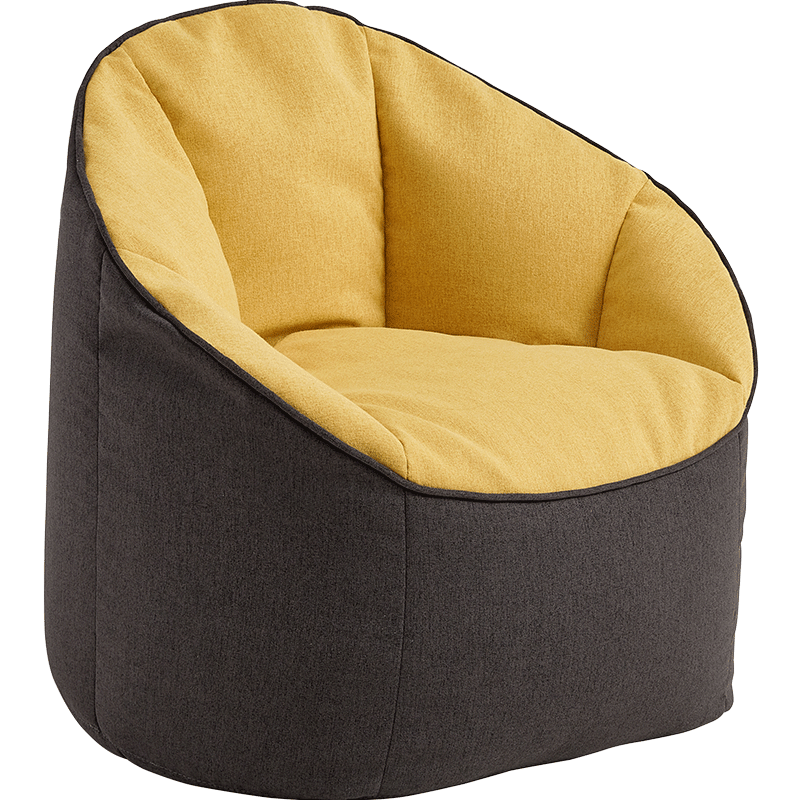 林氏木业卧室迷你懒人小沙发榻榻米单人可拆洗人窝阳台豆袋LS050【燕羽灰】LS050XY5贝壳豆袋