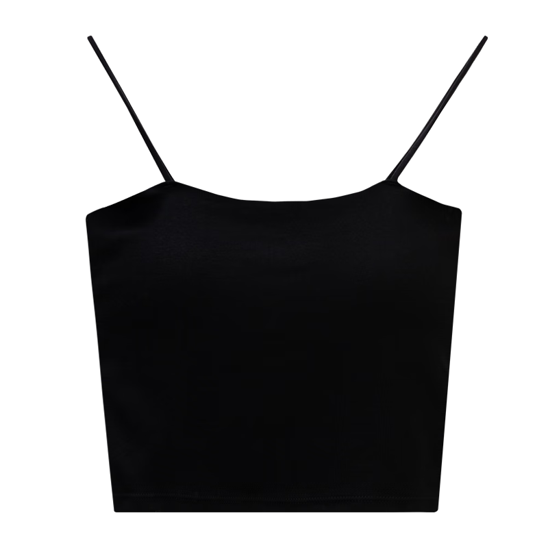 EGGKA 条纹背心吊带女修身外穿夏季2023年新款设计感内搭短款上衣 黑色 均码