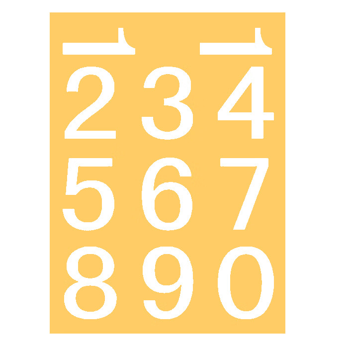 【10张装 防水数字贴纸】20*26mm数字贴纸 1-10红色数字号码贴纸 2*2.