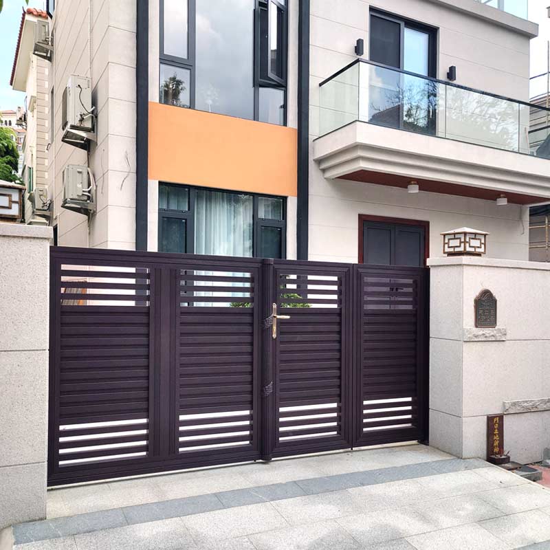 圣芙尼 别墅庭院铝艺大门智能对开门电动折叠悬浮门 来图定制