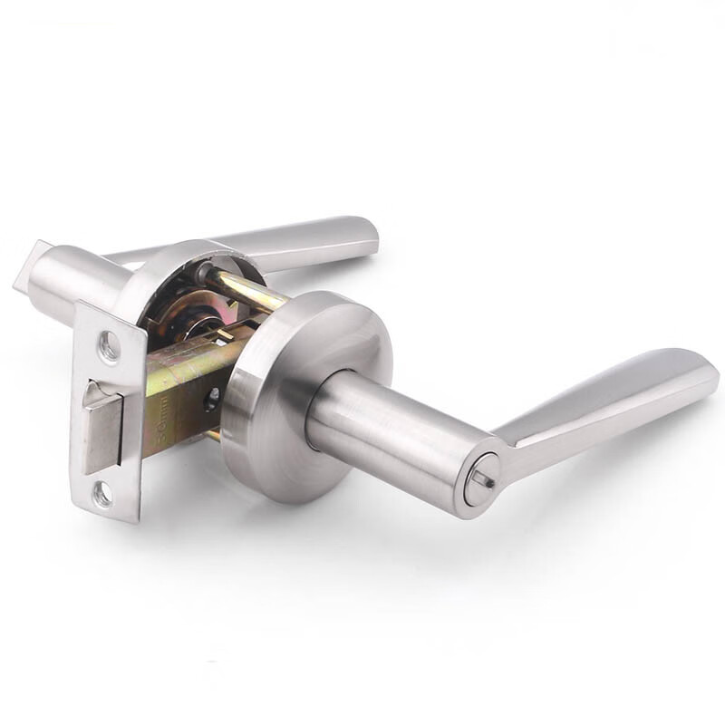 仁聚益三杆式执手锁室内浴室卫生间厨房阳台厕所洗手间无钥匙 锁边距