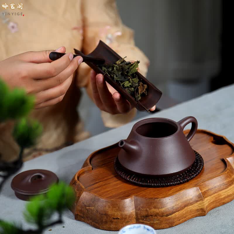 吟艺阁高档紫砂壶套装家用送礼泡茶壶传统孔礼盒装宜兴手工整套茶具 蕴瓢套装十件套 240ml