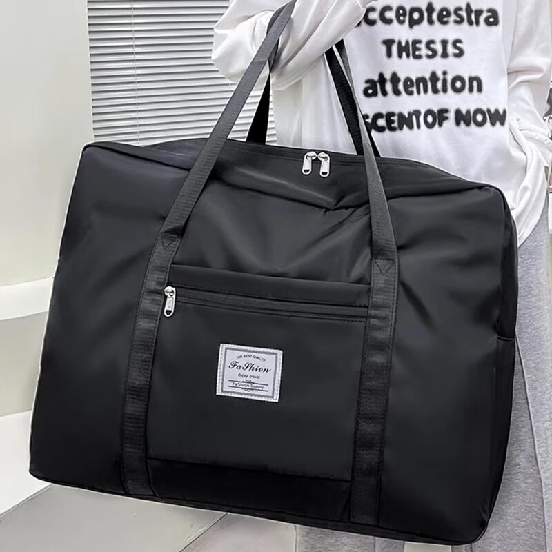 轻便旅行包女超大容量短途手提拉杆搬家行李袋待产游泳健身收纳包 樱花粉-防水面料【干湿分离/结实 中号