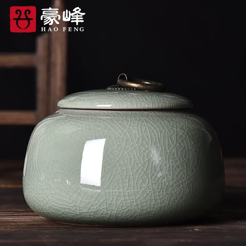 豪峰哥窑茶叶罐大号小号密封罐普洱储存收纳茶盒家用陶瓷醒茶罐子 A款 哥窑茶叶罐 500ml 简装高性价比高么？