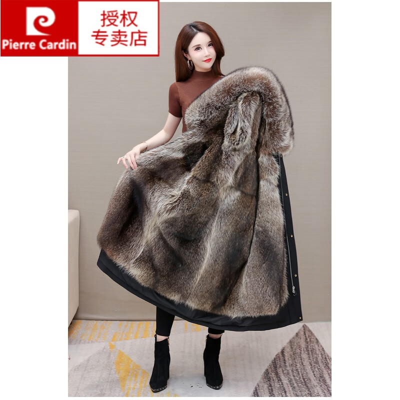 品牌女装 派克服女2022冬季新款貂绒可拆卸内胆皮毛一体长款水貂皮草