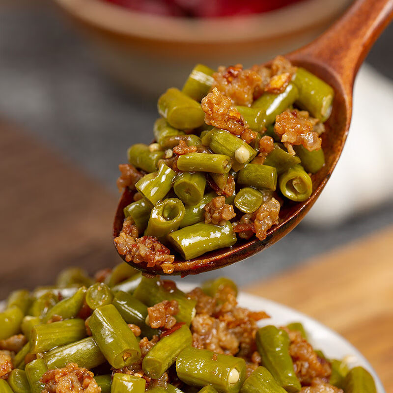 川娃子肉末豇豆245g农家自制酸豇豆下饭菜拌面酱四川特产酸豆角泡菜