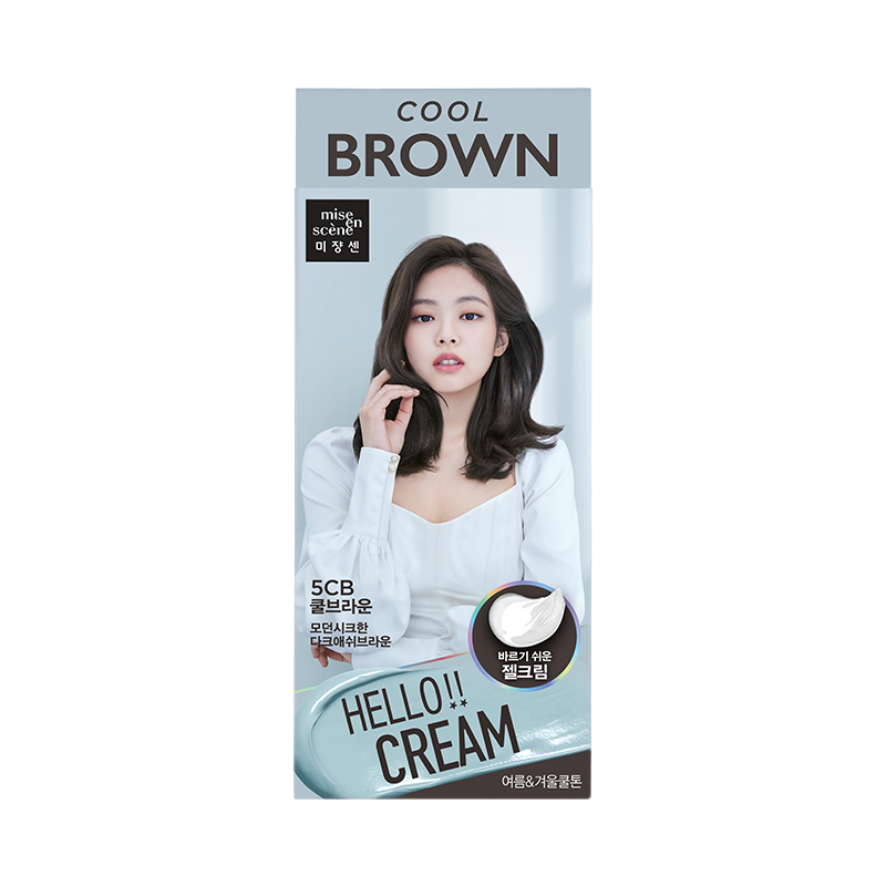 【保证】韩国爱茉莉染发剂美妆仙HELLO CREAM啫喱染发  BLACKPINK同款 5CB 茶棕色/黑茶棕Jennie同款