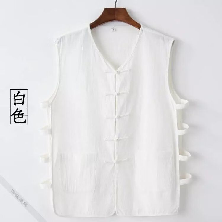 泽万邦民国传统马甲棉麻无袖坎肩粗布背心马褂复古民族风中式马甲男