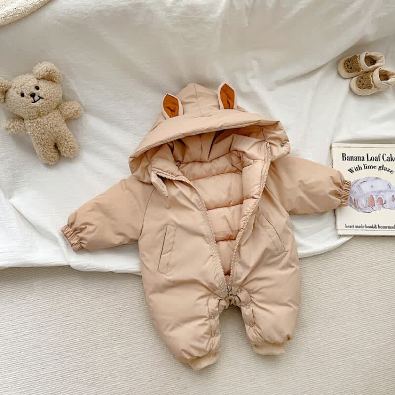 水花童网红婴儿连体衣冬季新生儿外出保暖抱衣洋气男女宝宝冬装衣服