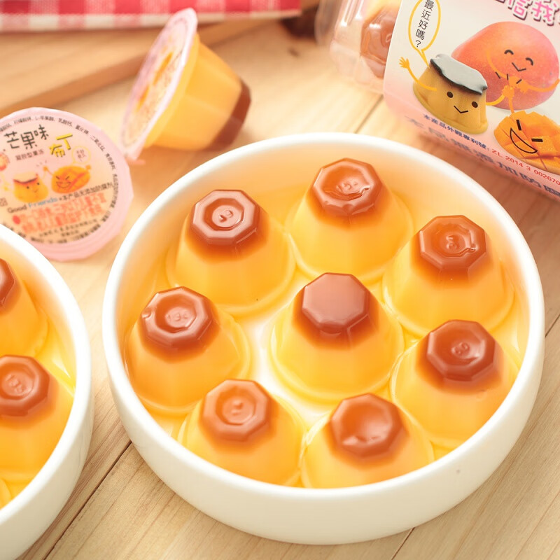 零食新巧风果冻鸡蛋布丁水果芒果冰淇淋味儿童食品10枚盒安小离 鸡蛋