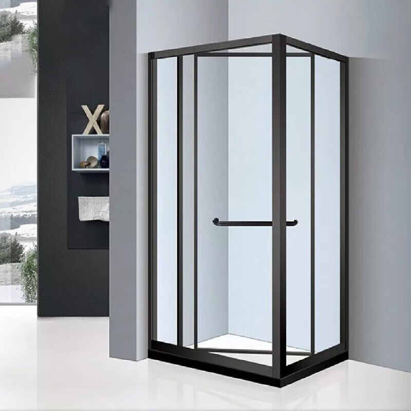 秀雷干湿分离玻璃门定制侧移门滑门角干湿分离隔断淋浴房简易洗澡浴屏