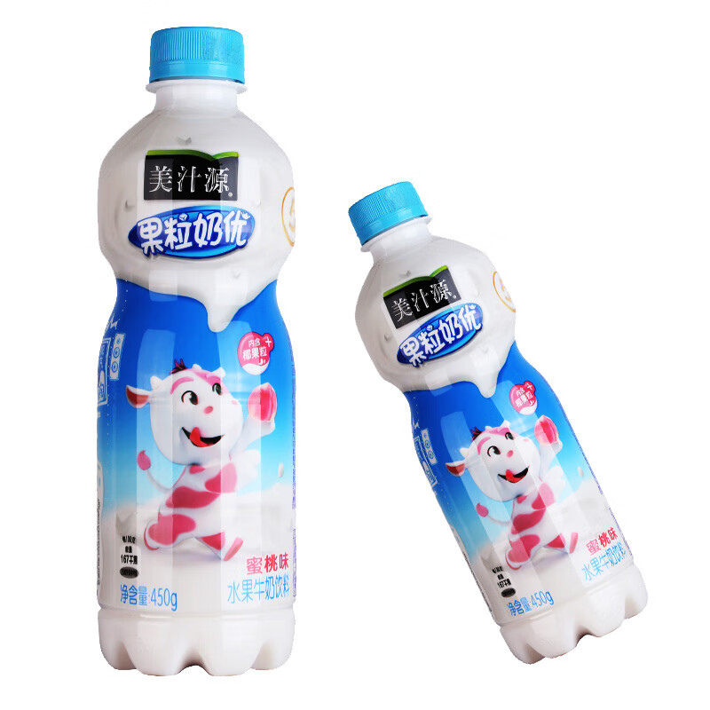 可口可乐美汁源果粒奶优蜜桃味450ml*15小瓶装整箱批水果牛奶饮料