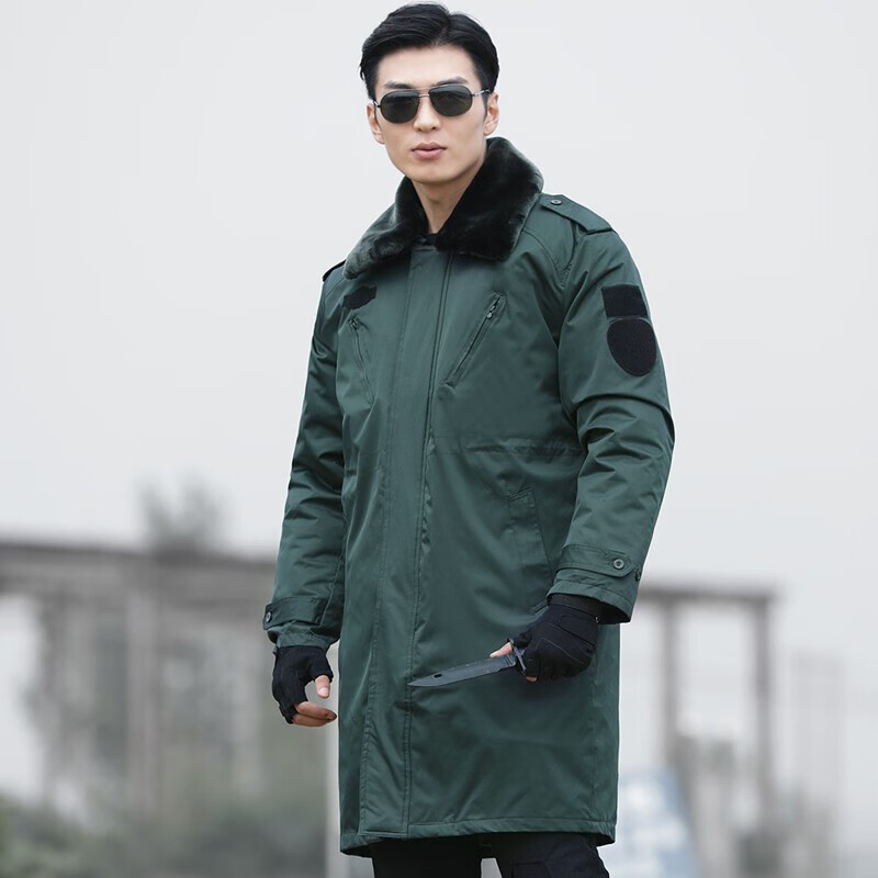 际华特训保暖棉大衣军迷服饰加厚棉军迷服饰冬季防寒服内胆军迷服饰保安大 墨绿大衣 0