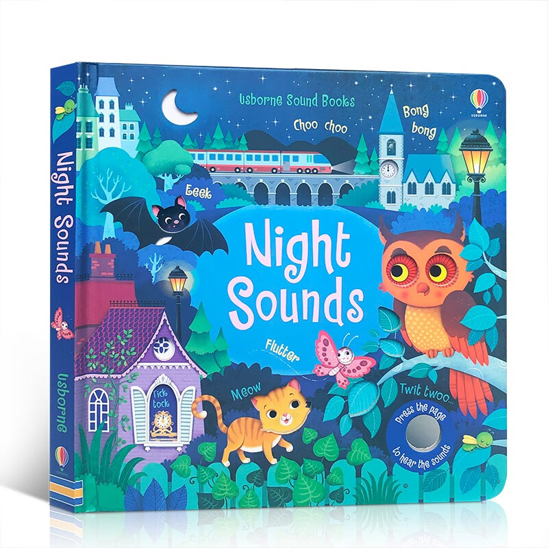 英文原版绘本 奇妙触摸发声书 夜晚的声音Night Sounds 聆听夜晚的各种声音 Usborne
