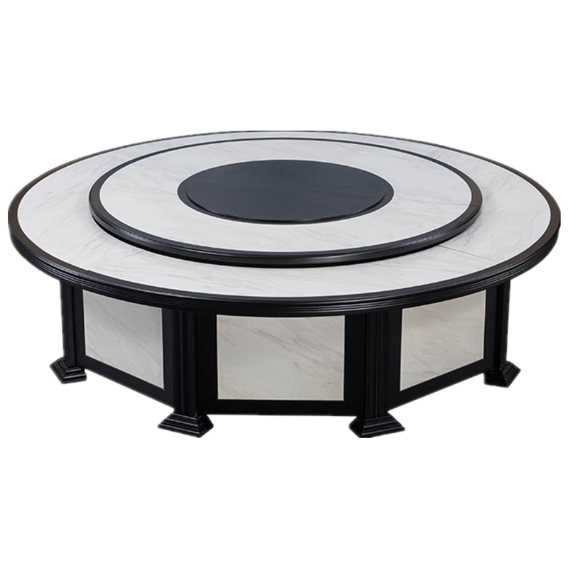 电动餐桌大圆桌10人酒店圆桌15/20人电动转盘仿大理石桌面餐桌椅组合新中式火锅桌椅组合 2.6米电动餐桌【适用16人左右】