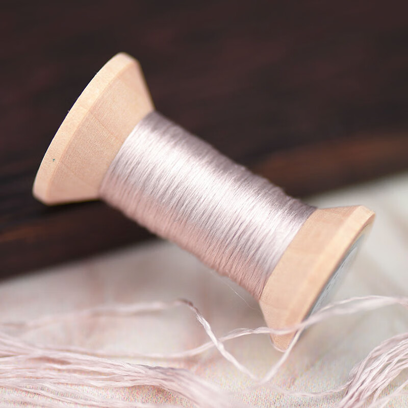 其他绣匠手工苏绣刺绣绣花桑蚕丝线缠花真丝手工刺绣线轴浅栗色 1号