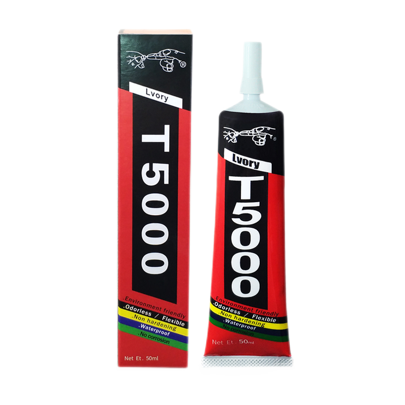 粘力達(dá)t8000手機(jī)膠水邊框密封膠屏幕翹屏修復(fù)后殼后蓋外屏的防水密封膠維修換屏壓屏強(qiáng)力專用軟性粘合膠 T5000-110ml（白色）