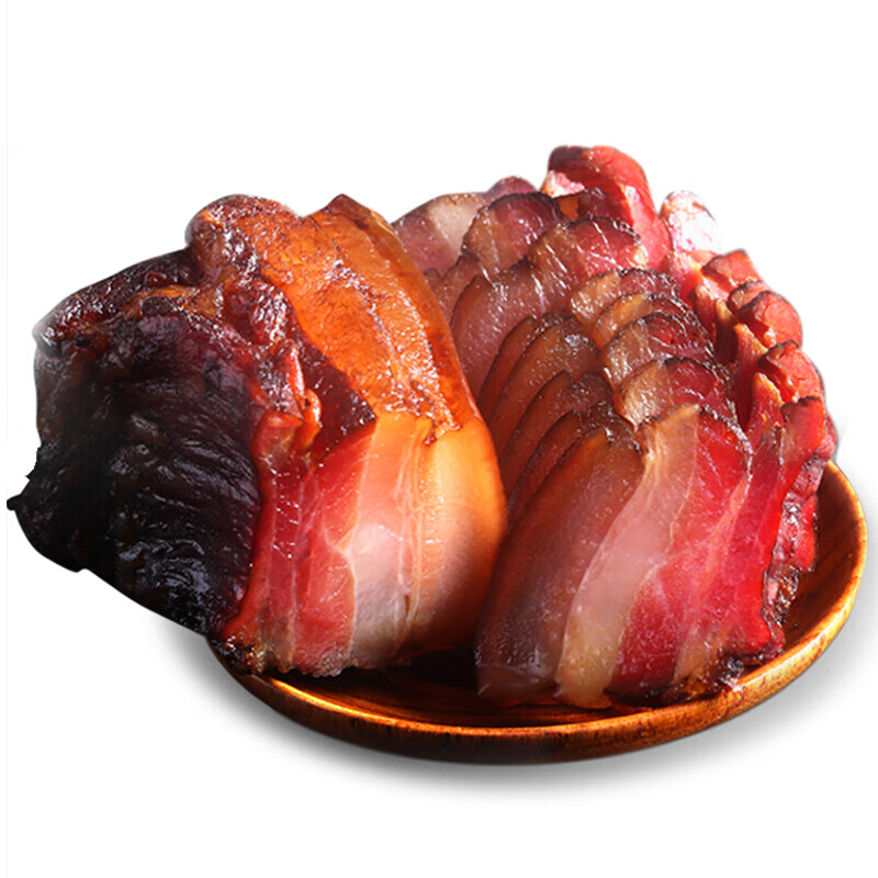 虎钢馋农家自制腊肉陕南特产安康石泉陕西柴火烟熏土猪肉汉品五花肉