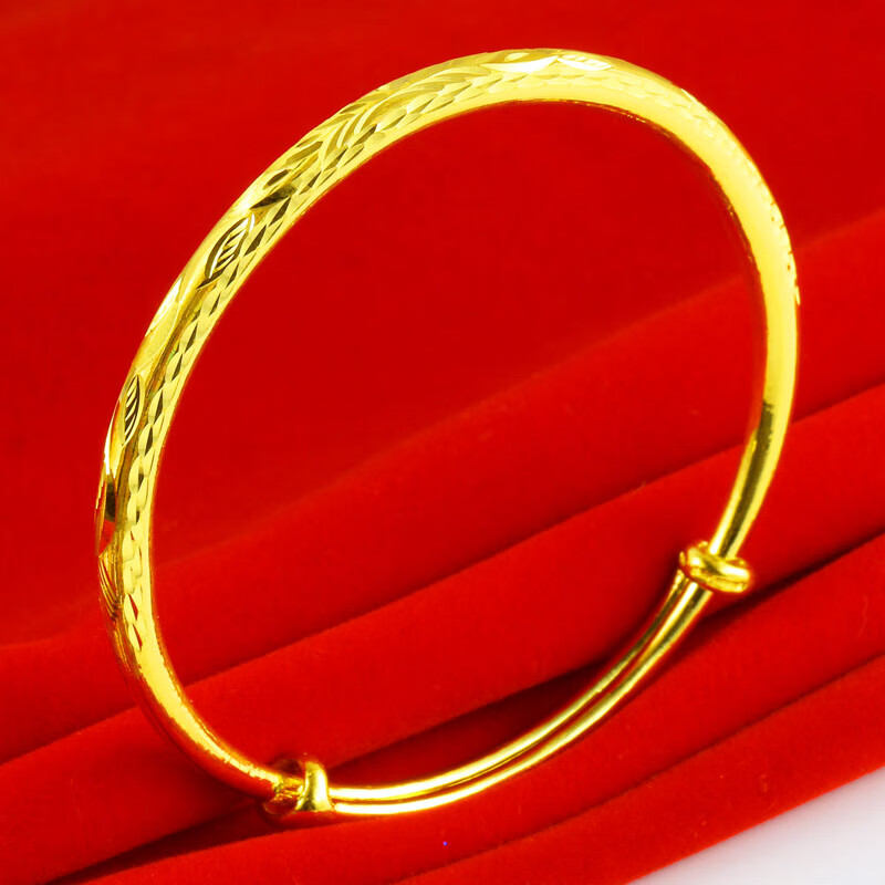 千影黄金手镯9999足金女款真金镯子素金龙凤镯送妈妈新娘结婚首饰按克