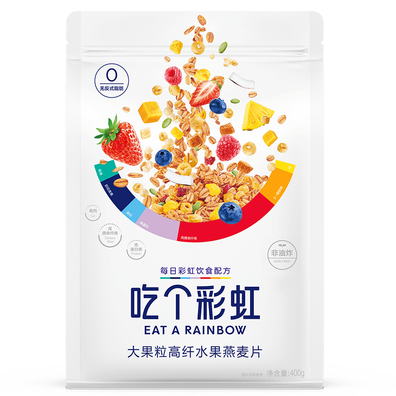 五谷磨房彩虹水果麦片大果粒高纤水果即食代餐燕麦片400g价格走势和销量排行榜|冲饮谷物价格历史最低