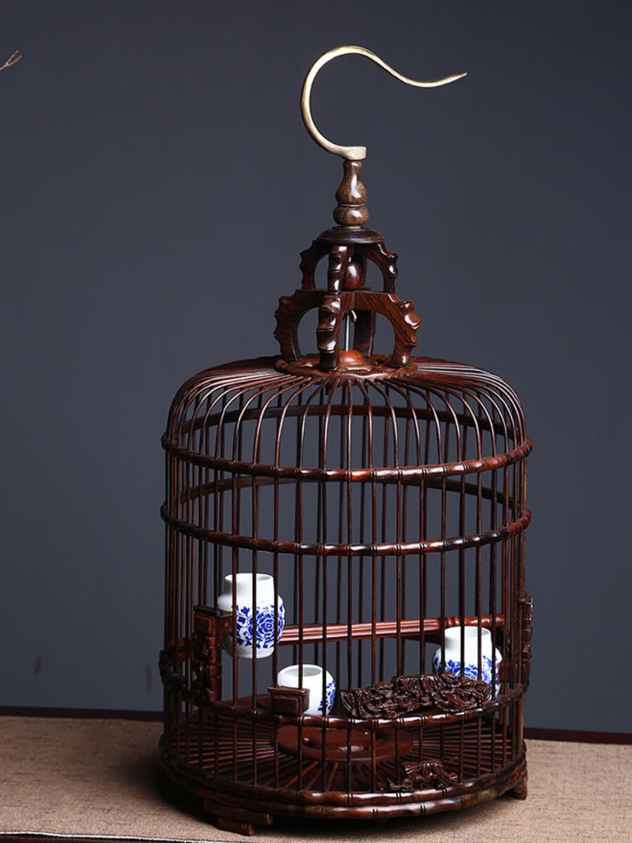 oimg高端鸟笼大全木质木制画眉八哥实木精品笼子 直径24高29精品素面