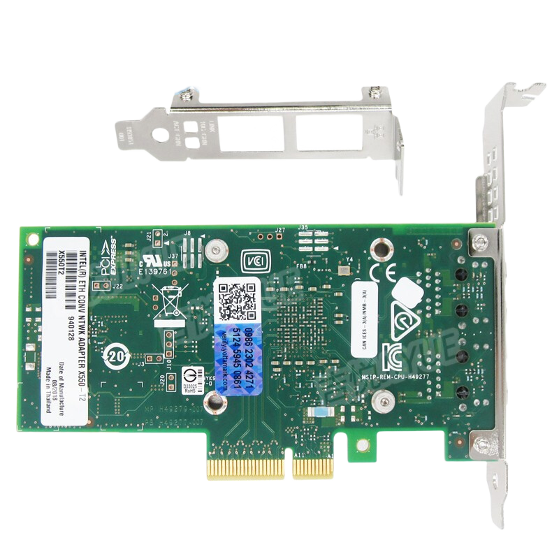 英特爾（Intel） X550-T2萬兆網(wǎng)卡雙口服務(wù)器PCIeX4冗余工作站X550T2BLK電口以太網(wǎng)融合適配器原裝 X550T2