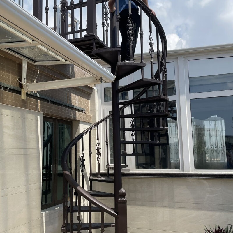 盎梓别墅自建房复式楼专用铝合金(组装式)旋转楼梯多层定制 一踏步