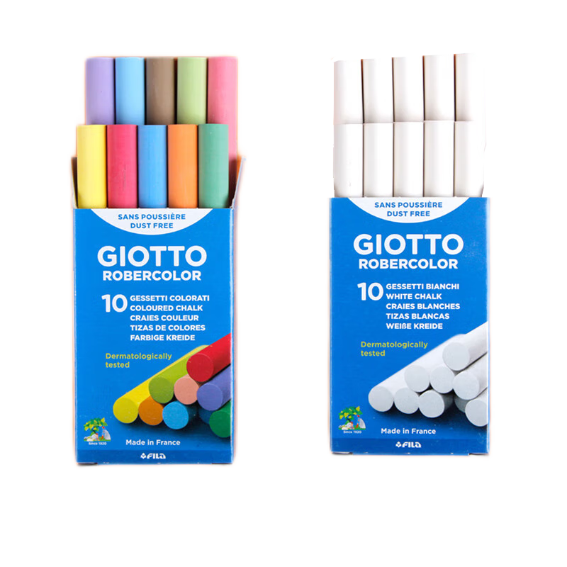 GIOTTO意大利齊多彩色粉筆安全無塵粉筆10支裝多色兒童家用教學(xué)用黑板公考教師課堂水溶性學(xué)生用 彩色100支(粉筆夾2個(gè)+黑板擦1個(gè))