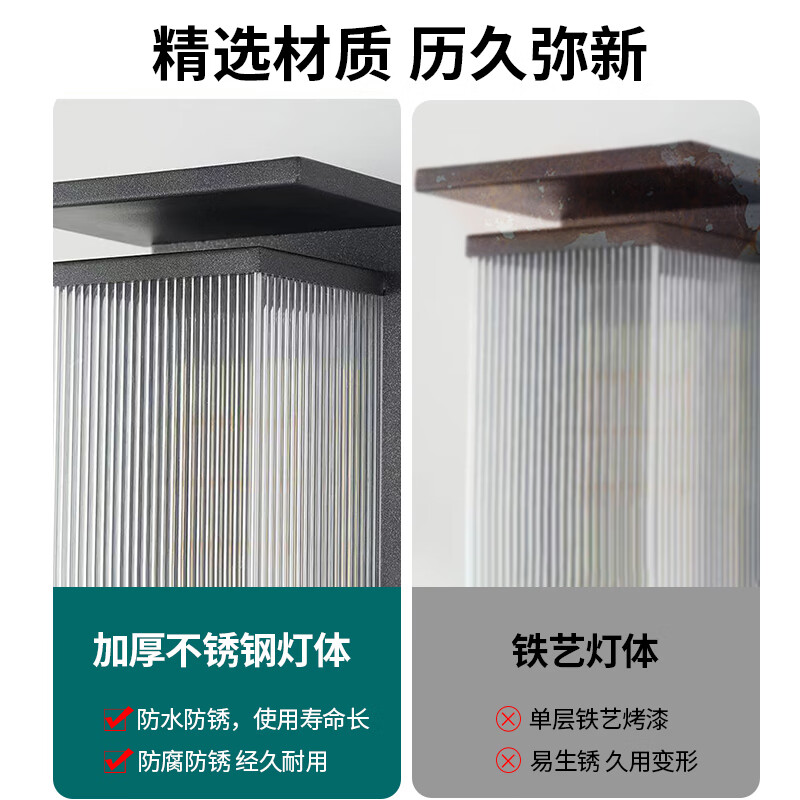灯力户外壁灯防水室外露台酒店别墅大门外墙柱子现代简约庭院灯壁灯 60CM-36W-暖光-升亮款