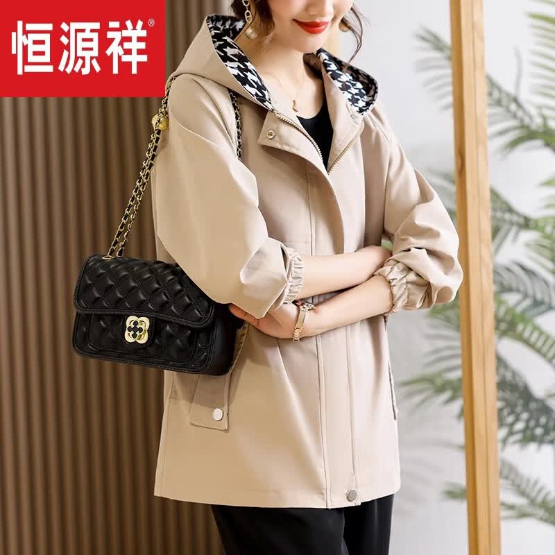 恒源祥中老年女装外套薄款洋气上衣2023新款春秋连帽中年妈妈 卡其色 L (建议85-100斤)怎么看?