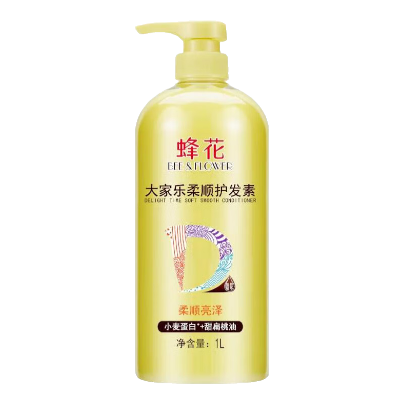蜂花（BEE&FLOWER）蜂花护发素润发乳杏仁精华修护毛糙干枯烫染受损补水柔顺滑女男 大家乐1L护发素