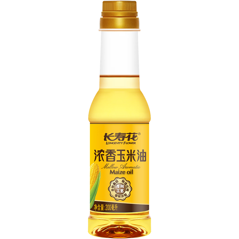 长寿花浓香玉米油200ml 食用油 纯正一级压榨小瓶家用 非转基因