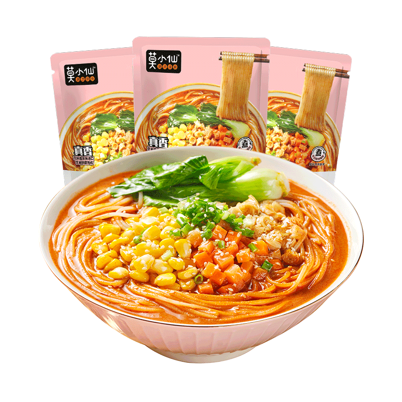 莫小仙 流汁宽粉 麻酱特产袋装非油炸火锅川粉条大宽粉速食面条 麻酱