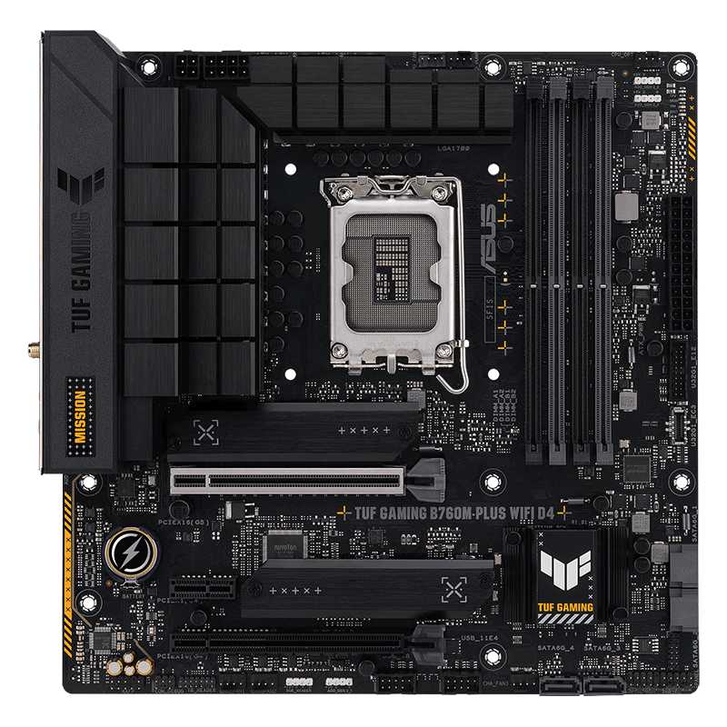 ASUS 华硕 TUF GAMING B760M-PLUS WIFI D4 重炮手 M-ATX主板（Intel B760/LGA 1700）