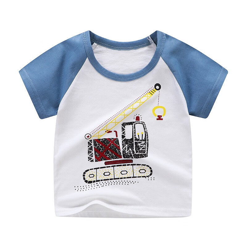 专一夏季儿童纯棉短袖T恤卡通上衣宝宝婴儿衣服 短T-吊机 100cm