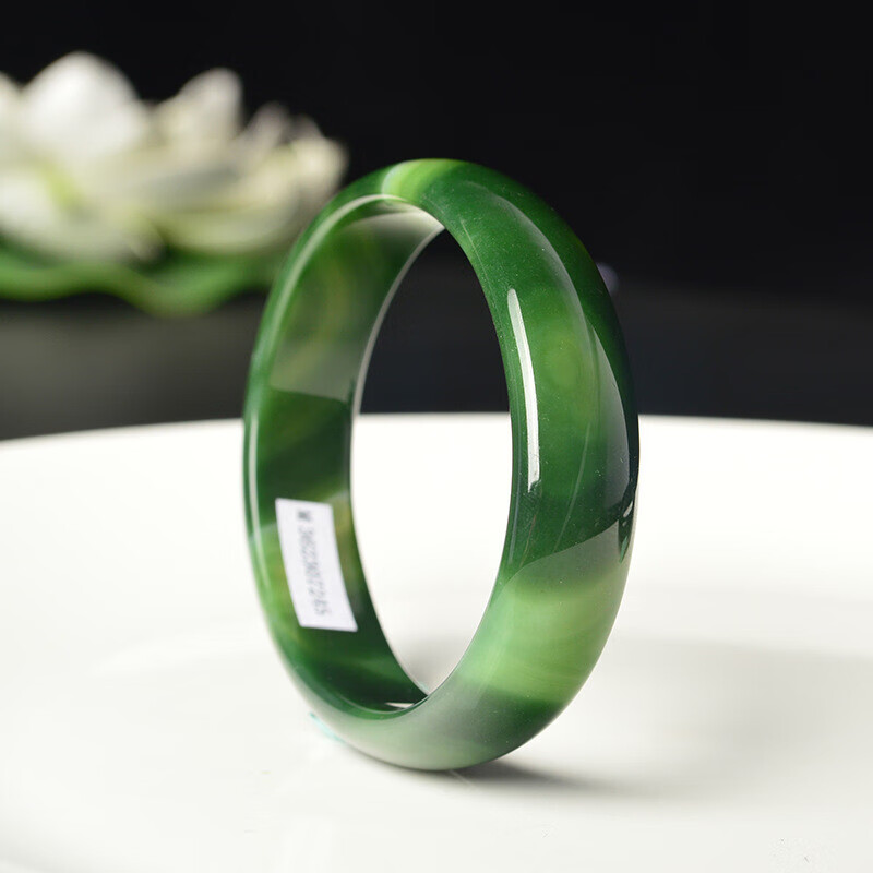 春龙  水草绿玉髓手镯玛瑙镯子女饰品女款水晶手镯 手环 送妈妈 57-58