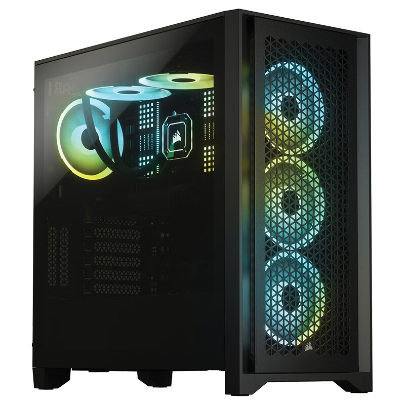 美商海盗船 (USCORSAIR) 4000D AIRFLOW 钢化玻璃中塔ATX机箱 黑色 (支持360冷排/36cm显卡/加强散热)