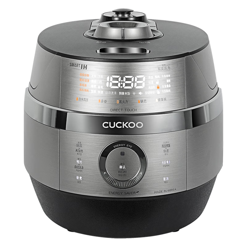 福库（CUCKOO）韩国原装进口电饭煲2倍高压双压可预约家用电饭煲IH加热智能语音多功能自动洗涤电炖锅不粘锅 JHTS0611FS 3L