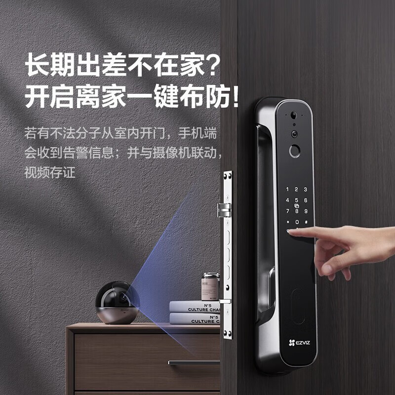 萤石DL30V全智能锁视频锁自动300万超清门铃可视通话智能锁猫眼视频锁C级锁芯 防盗门锁电 DL30V【视频指纹锁*霸王锁体】