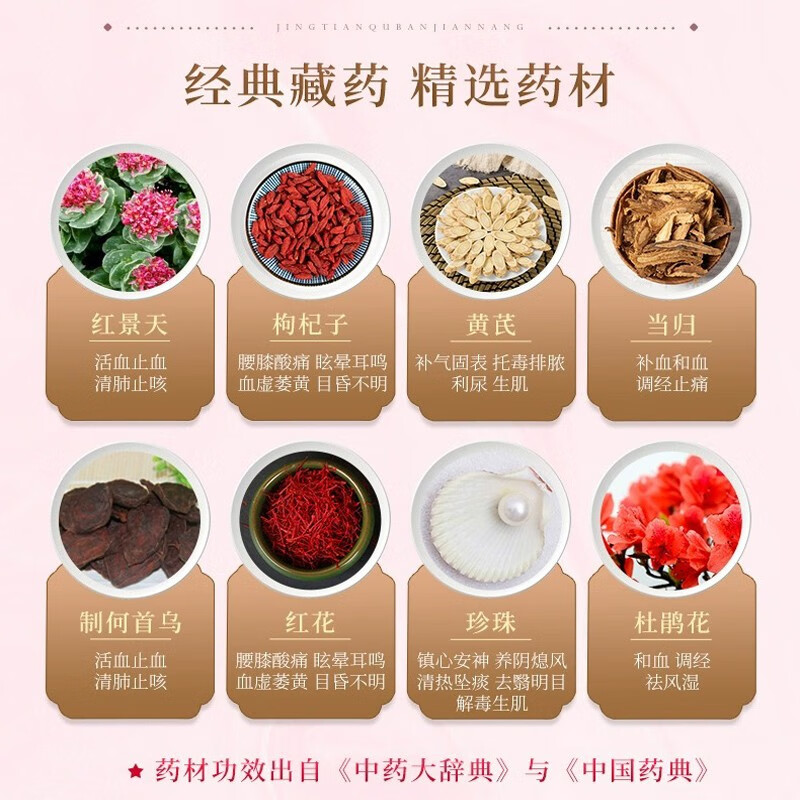 晶珠 景天祛斑胶囊 0.5g*30粒/盒 活血行气祛斑消痤 黄褐斑痤疮 药房直售正品好药 1盒装