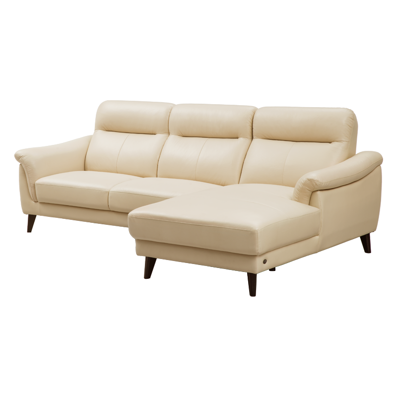 左右沙发 真皮沙发意式小户型现代简约轻奢客厅转角沙发家具组合DZY5069 转二件正向+休Z1018米白色