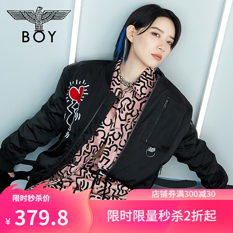 boylondon旗舰官网KeithHaring联名情侣印花棉服260402 黑色 S