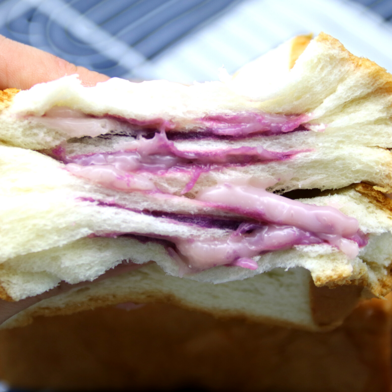 虎钢馋网红爆浆香芋面包 手撕夹心面包 奶香切片吐司 早餐面包100g/个