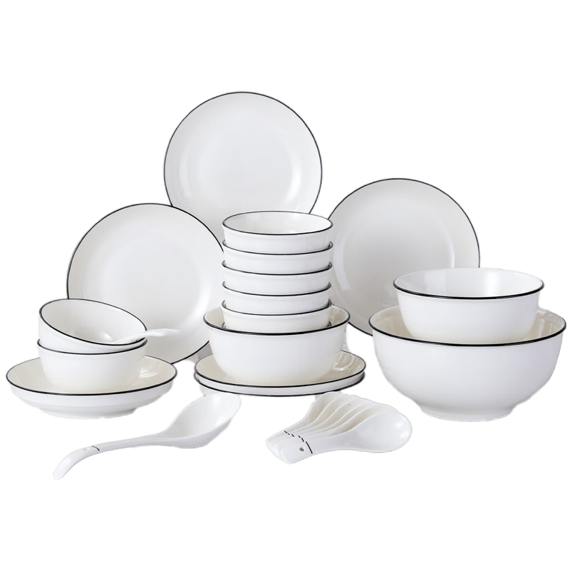 潔雅杰碗碟套裝釉下彩家用餐具套裝盤(pán)子碗碟餐具禮盒裝喬遷送禮26頭鳥(niǎo)鳴